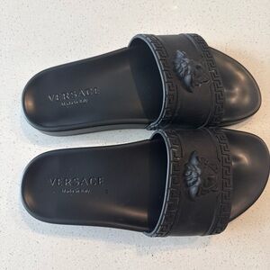 Versace Black Medusa Slide Sandals